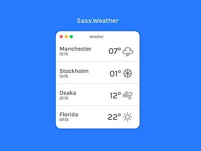 Sass Weather css html macos sass ui weather widget