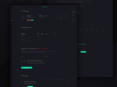 STABEX. Profile settings blockchain coin crypto cryptocurrency dashboard exchange interface profile settings ui user ux verification web