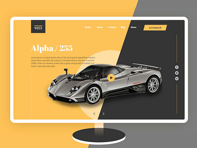 Website Header For car showcase branding car showcase creative design debut shot dribbble header design landing design ui ux web header