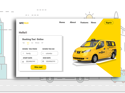 Taxi webui adobe xd illustration ui ux web