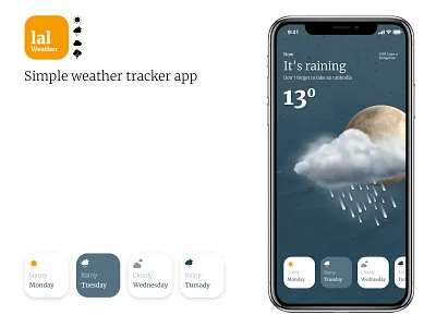 Weather Tracker App android app app app design clean style iphone iphone app simple ui ux ui design weather weather app