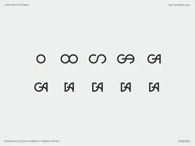 Evolution of Shape (GA Logo) icon illustration logo vector