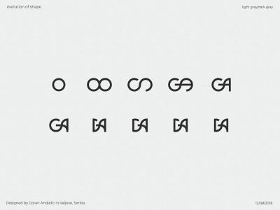 Evolution of Shape (GA Logo) icon illustration logo vector