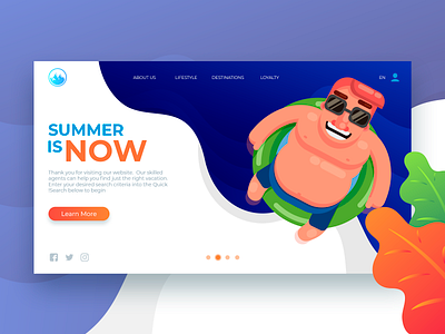 Daily UI #003 Landing Page 100daychallenge daily ui design illustrator summer travel ui ux design