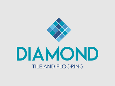 Diamond Tile and Flooring Logo badge branding construction company construction logo design flooring graphic design graphic art icon illustrator logo typography vector