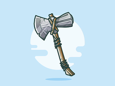 Stormbreaker! avengers axe cartoon design hammer illustration logo marvel movie stormbreaker sun thor vector weapon