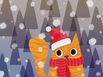 Red cat xmas procreate cat
