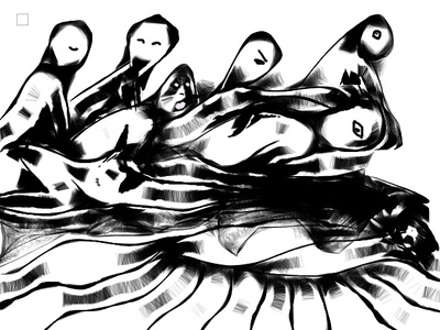 Kahdeksan Veljestä blackandwhite campaign design drawing emotions illustration web