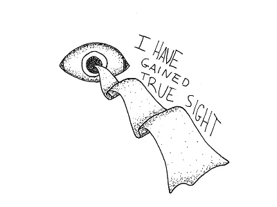 Drawcember 08 True Sight art black and white challenge detail dots drawcember illustration pattern stipple stippled texture