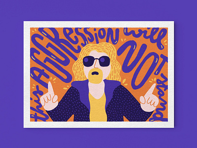 The Big Lebowski cinema coenbrothers colorful design illustration lebowski movies postcards