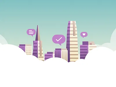 Salesforce Tower complementary colors illustration salesforce tower