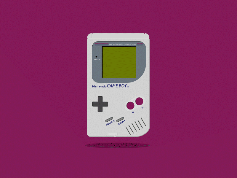 Original Gameboy 80s after effects animation flatdesign game animation gameboy gaming gif handheld illustration nintendo retro