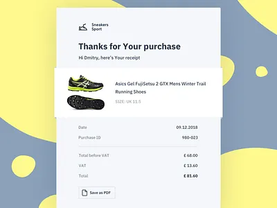 Email Receipt · DailyUI 017 017 dailyui dailyui 017 dailyui017 email email receipt purchase receipt