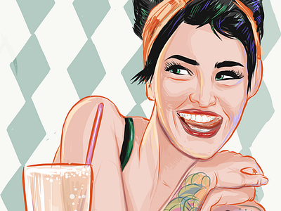 Rockabilly 30minutesketch adobeillustratordraw beautiful cartoons comics digitalart drawings illustration instadraw quicksketch rockabilly sexy vector woman