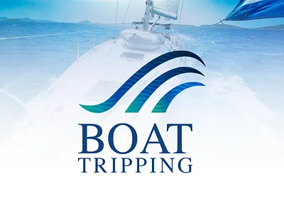Boat Tripping Branding app blue boats branding branding design design icon typography vector
