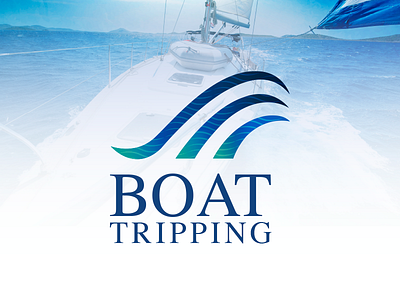 Boat Tripping Branding app blue boats branding branding design design icon typography vector