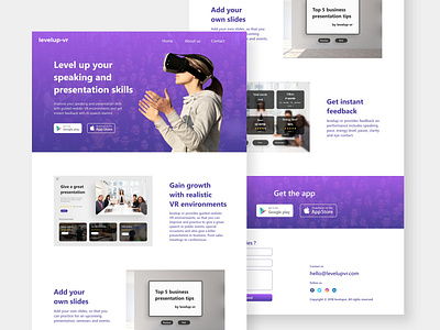 landing page for VR app landingpage landingpagedesign uidesign virtual reality vrapp webdesign