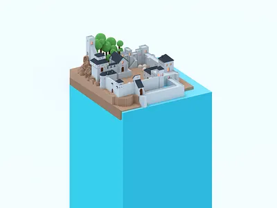 Weekend voxel castles isometric magicavoxel voxel