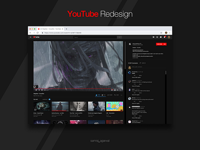 YouTube Redesign branding interaction design interface interface design media player player redesign redesign concept redesign. ui ux video video app web youtube