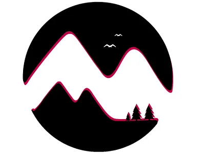 Logo design for an recreation park birds design illustration logo minimal mountain mountain trees pine tree