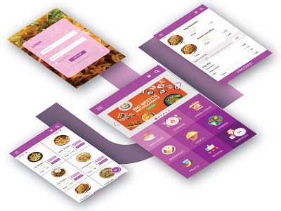 UI | Hotel Food Section App adobe color graphic icon illustrator pink trend ui violet xd