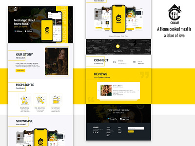 Crave Website app landing page design food app illustration ui ui ux ui ux design website