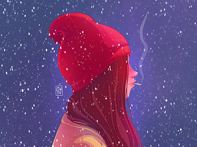 Winter time. Christmas is comming! art cartoon cartoon character cg character character design christmas concept cute design gift girl illustration ios ipad pro modern portrait procreate winter x mas