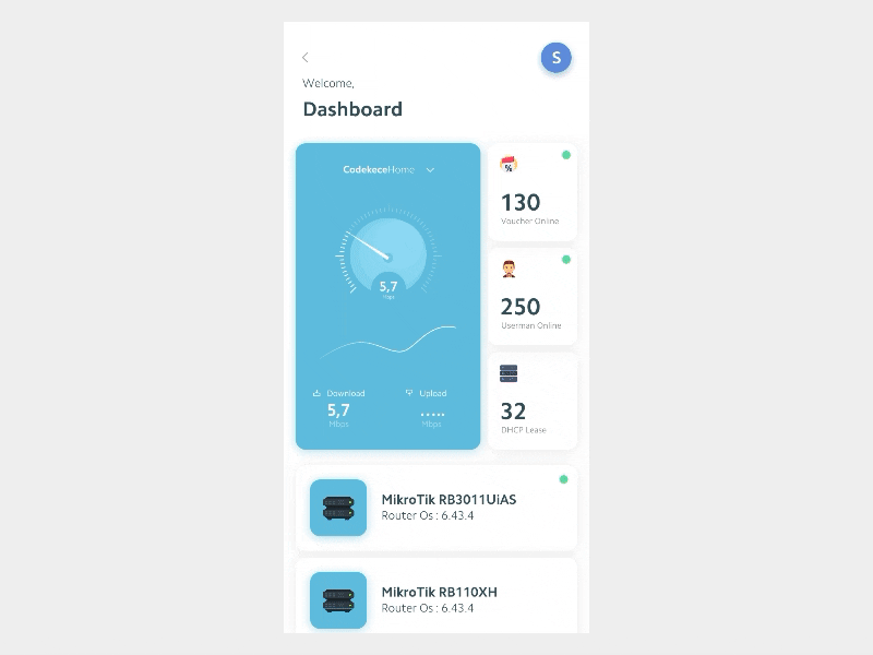 Router Management flinto interaction design mobile aplication uidesign uxdesign