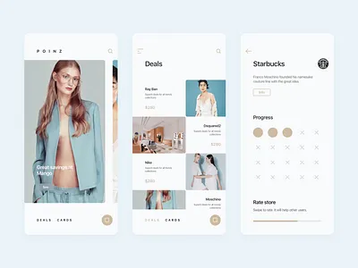 PNZ cards fashion flat ios loyalty material mobile sale style