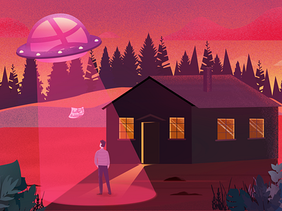 Hello Dribbble! dribbble hello hello dribbble house illustration new pick ticket