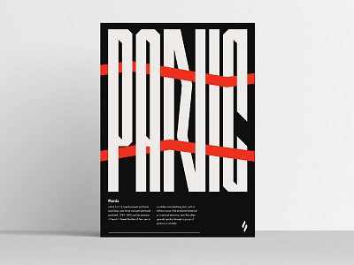 Panic / poster custom letters design font panic poster red lines simple slowinskipawel type