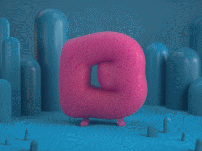 Letter B c4d design three dimensional ui 三维