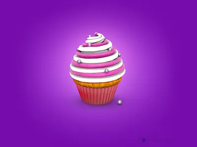 Cake 3Dicon 3d 3dicon cake conditeory icon icondesign icondesigner illustration sugar sweet tasty vanilla