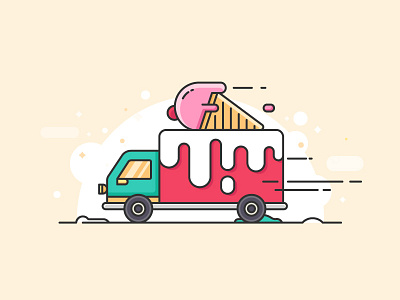 Icecream Truck illustration mbe style