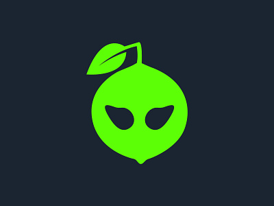 alien lime logo alien clean design flat illustration lime lime green logo simple vector