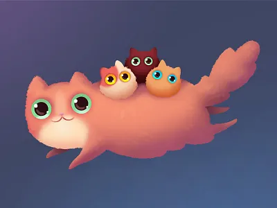 Traveling with kids animal cat character children cute fly illustration kids kitten mascot pet picturebook travel