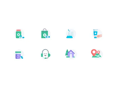 Medical Icon Set 1 bag cart color color icon flat icon house icon iconography location logo map medical medicine minimal minimal icon pill test tube