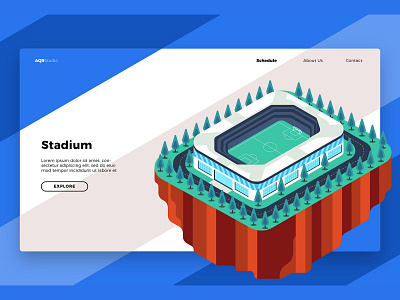 Stadium - Banner & Landing Page banner business concept creative design development icon illustration landing page launch page process stadium stadium banner stadium poster strategy technology vector web app website