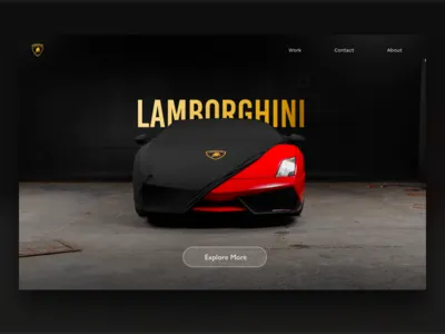 Lamborghini Concept black branding car concept lamborghini landingpage redesign simple website