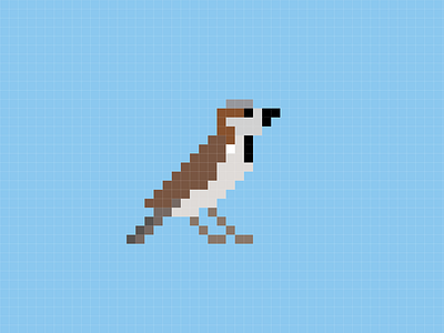 House sparrow - the pixel bird bird illustration nature pixelart pixels