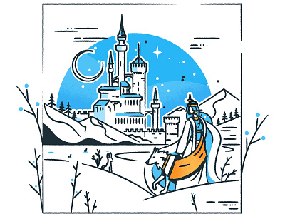 SnowQueen architecture icon illustration illustrator line art outline skyline stroke vector