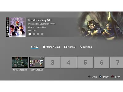 Playstation Classic game menu concept concept game menu mini playstation software