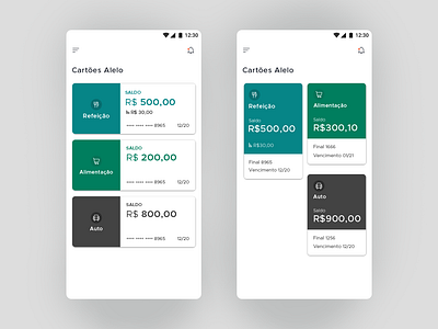 Alelo Redesign adobexd alelo android app card credit card interface interface design photoshop ui ux designer uidesign wallet