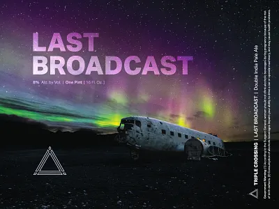 Last Broadcast DIPA ⟁ Triple Crossing beer beer label branding brewery can craft beer packaging triple crossing