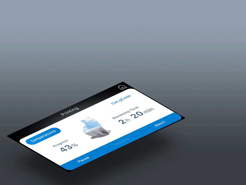 Ultimaker 3D Printer Interface 3dprinter perspective perspective mockup ultimaker