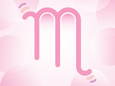 M alphabet branding bubble design illustration lettering pink soft typography