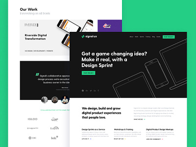 Signal UX Website agency design sprints digital product web website