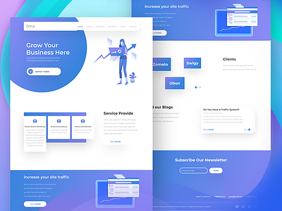 Seo & Marketing Company Landing Page advertising colorful digital marketing google seo gradient illustration landing page modern seo seo landing page typography ui user interface ux web website