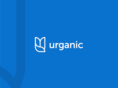 Urganic ™ logo blue branding identity logo organic u letter urganic