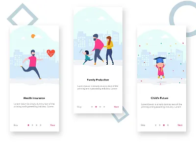 Life Insurance onboarding branding design illustration life insurance ui ux vector visual art